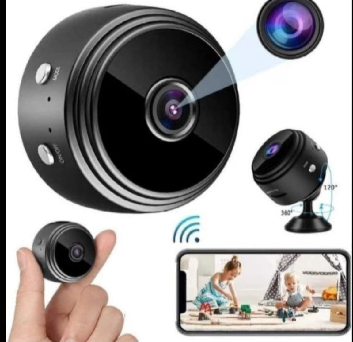 AB SmartEye Mini Wireless WiFi Security Camera | HD 1080p Indoor Video Recorder with Low Light Vision | Portable & Magnetic | Home, Office, and Baby Monitor