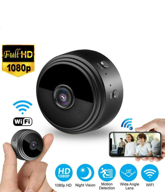 AB SmartEye Mini Wireless WiFi Security Camera | HD 1080p Indoor Video Recorder with Low Light Vision | Portable & Magnetic | Home, Office, and Baby Monitor