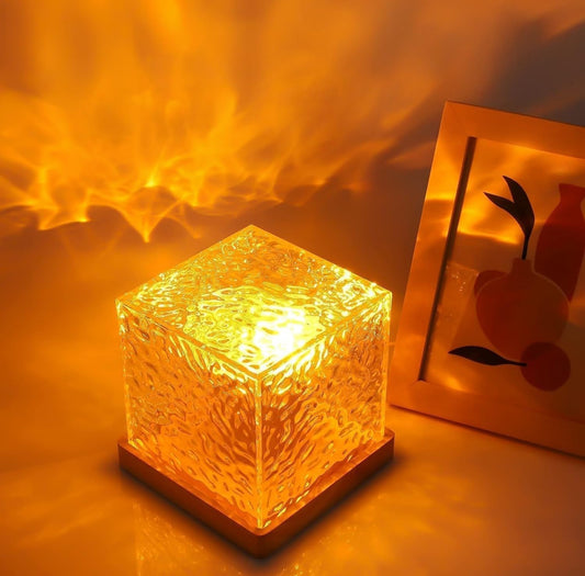 Dynamic Water Ripple Night Light - LED Projector Lamp for Bedroom and Gaming Room Decor