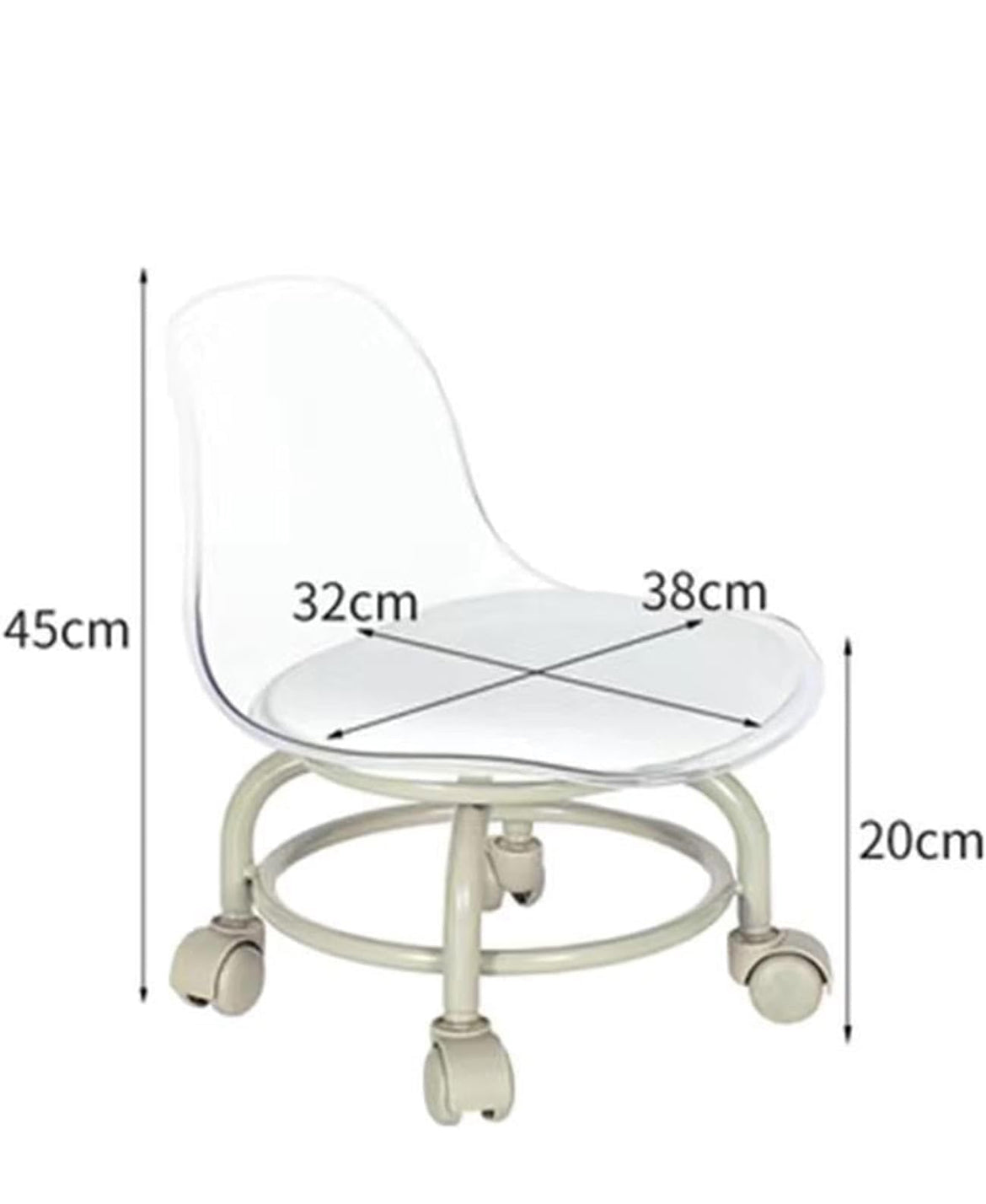 Acrylic 360° Rotatable Transparent Chair