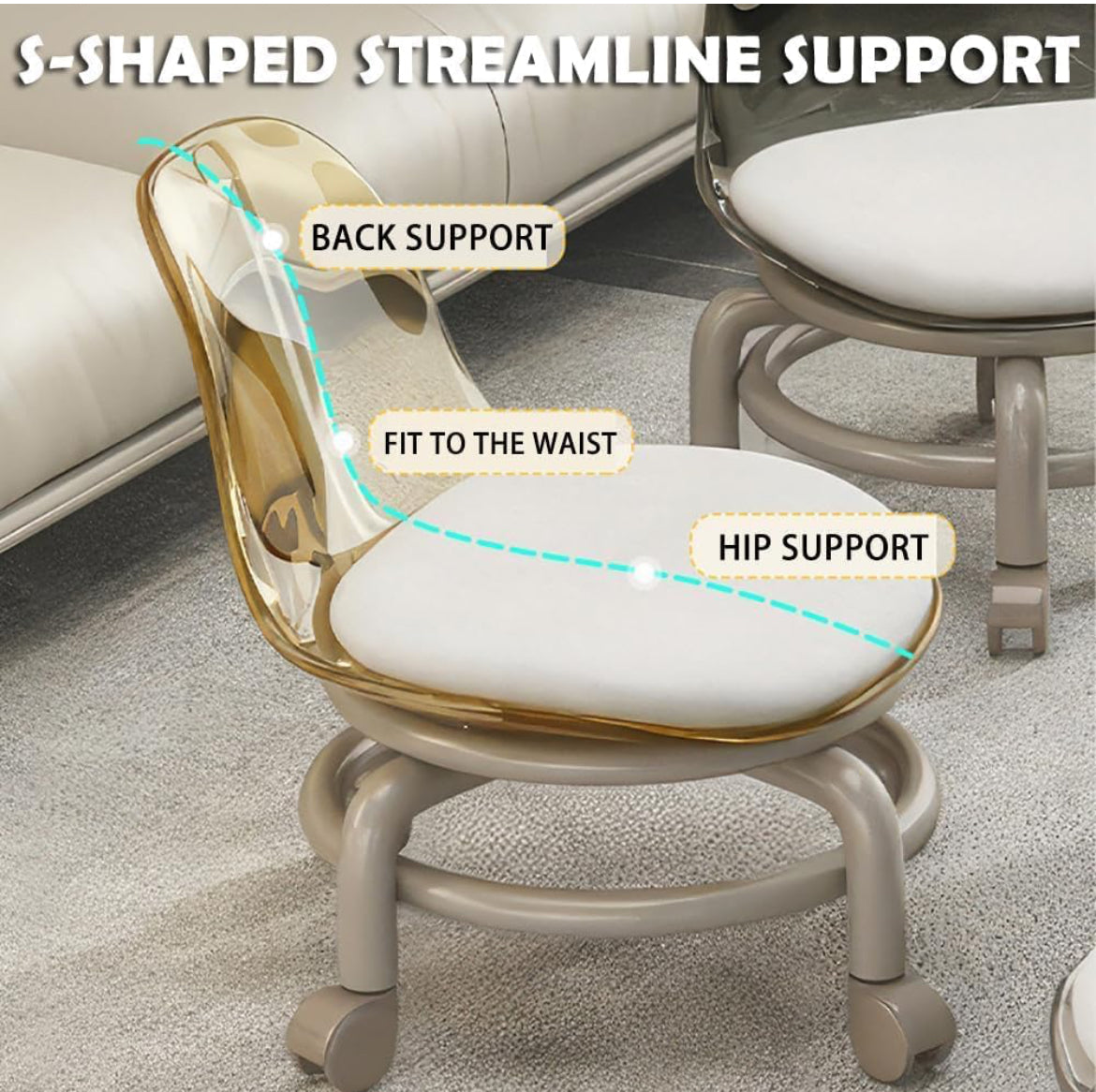 Acrylic 360° Rotatable Transparent Chair
